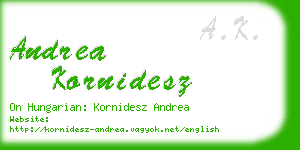 andrea kornidesz business card